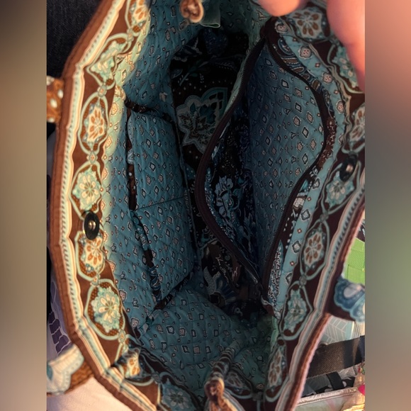 Vera Bradley Retired Brown and Blud Purse EUC - Picture 4 of 6